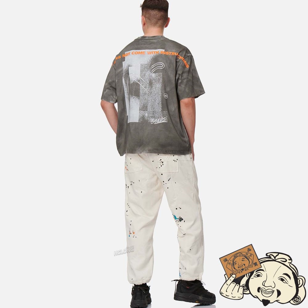 Men Evisu PAINT SPLASH PRINT MONOGRAM DENIM PANTS Beige | 243NJHPZA