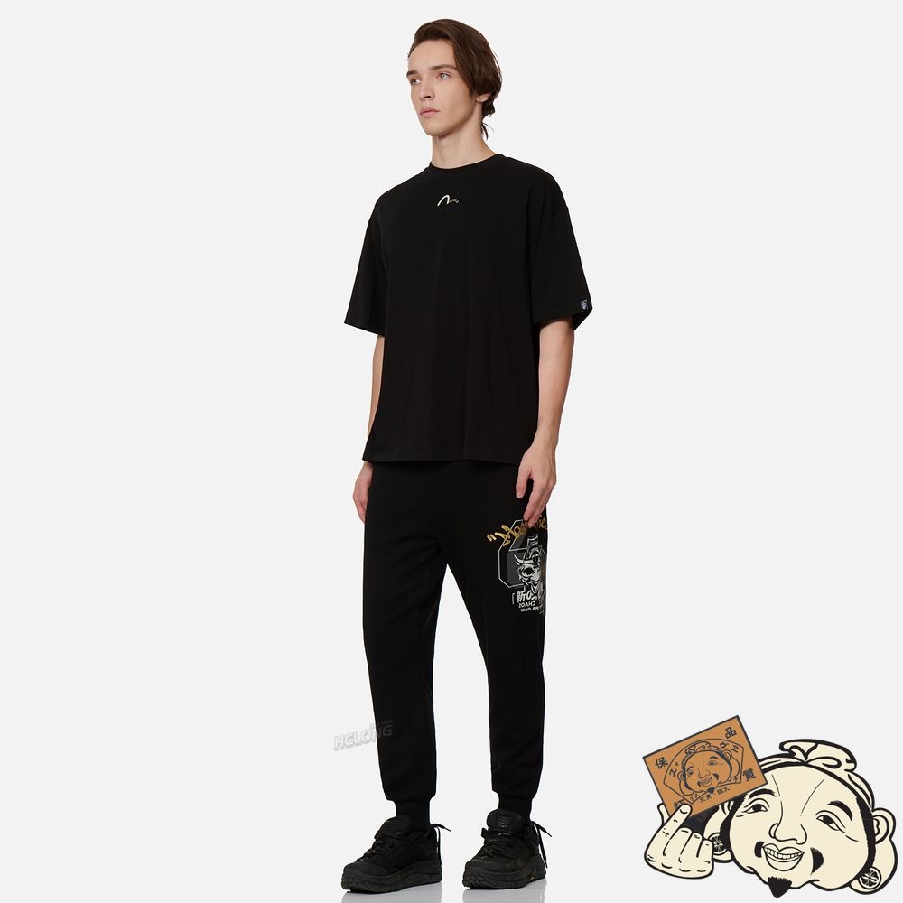 Men Evisu PAISLEY KAMON PRINT T-SHIRT Noir | 194CTXNOW