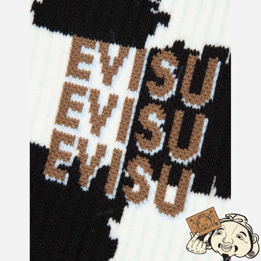 Men Evisu PATTERN AND LOGO JACQUARD LONG SOCKS MULTIPLE | 692HBVKIM