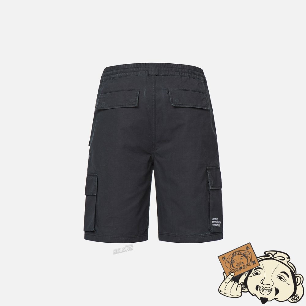 Men Evisu PIGMENT WASHED CARGO SHORTS Noir | 239FBEDOZ