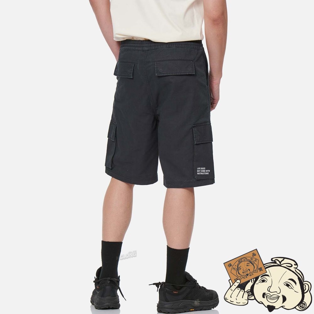 Men Evisu PIGMENT WASHED CARGO SHORTS Noir | 239FBEDOZ
