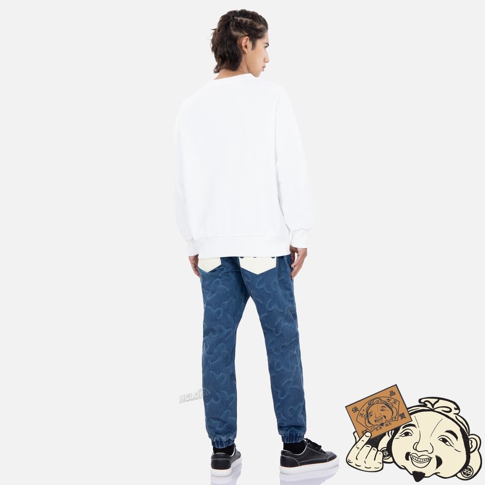 Men Evisu POCKET GRAPHIC PRINT SWEATSHIRT Blanche | 035OPDVMJ