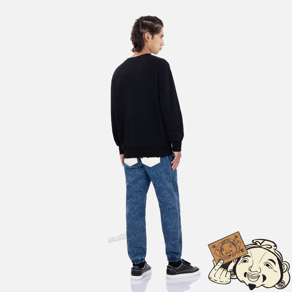Men Evisu POCKET GRAPHIC PRINT SWEATSHIRT Noir | 589URPWMZ