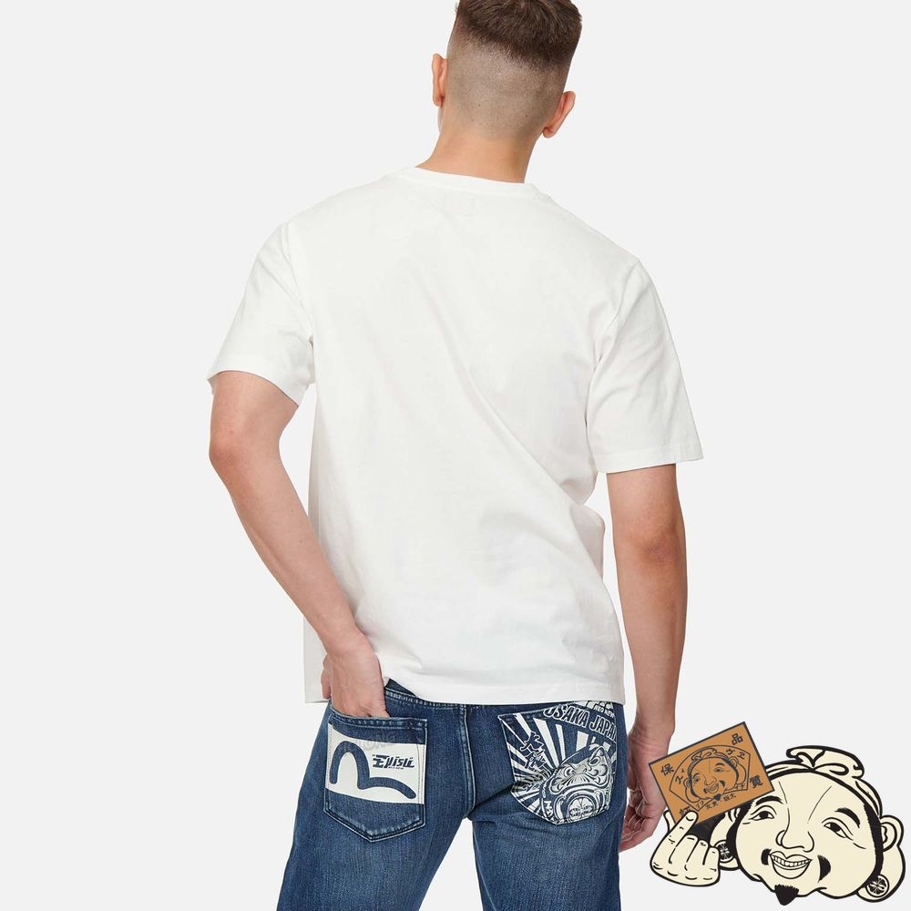 Men Evisu POMPADOUR DARUMA PRINT T-SHIRT Blanche | 765RGXVML