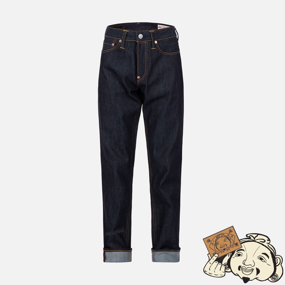 Men Evisu RED SEAGULL CARROT FIT RAW DENIM JEANS #2017 Indigo | 507MRDPZE