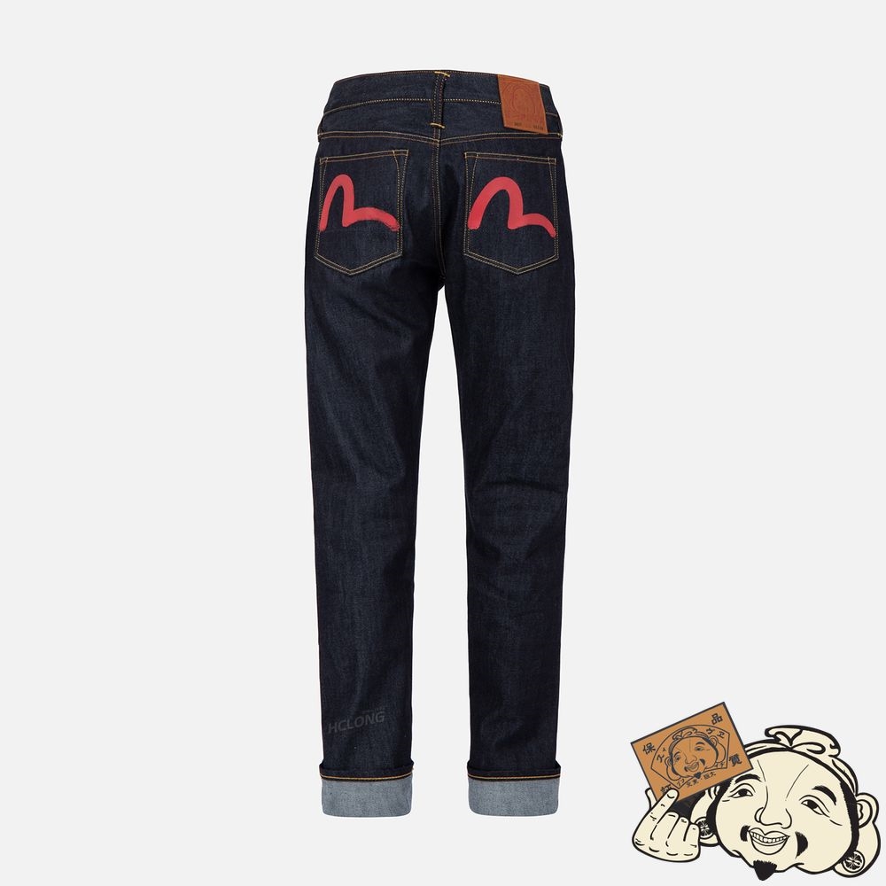 Men Evisu RED SEAGULL CARROT FIT RAW DENIM JEANS #2017 Indigo | 507MRDPZE