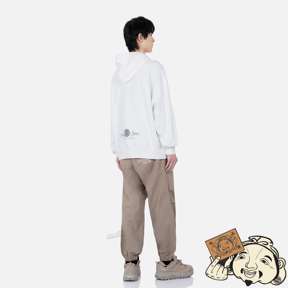 Men Evisu RETRO LOGO PRINT OVERSIZED HOODIE Blanche | 263FRVGPC