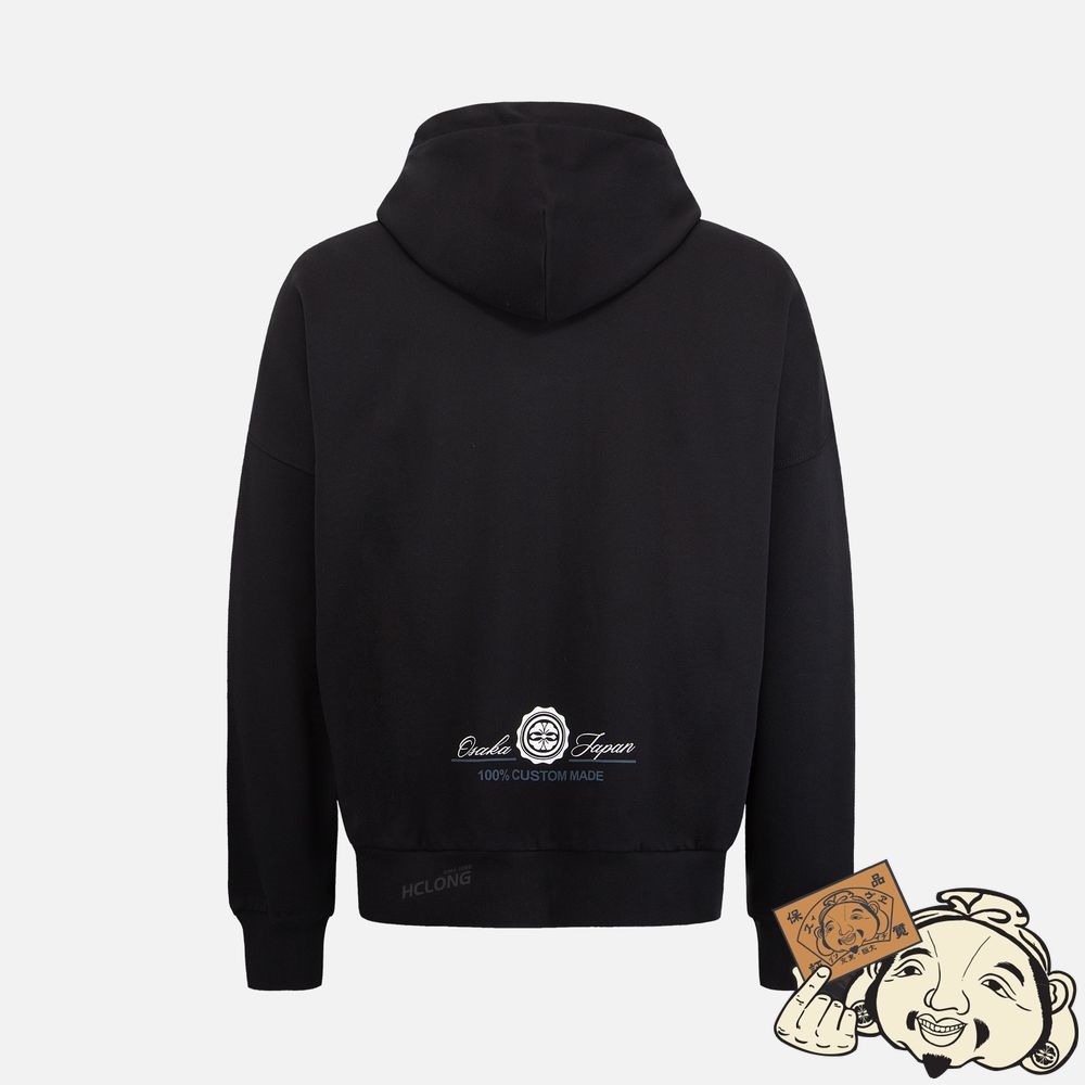 Men Evisu RETRO LOGO PRINT OVERSIZED HOODIE Noir | 319LGFYOB