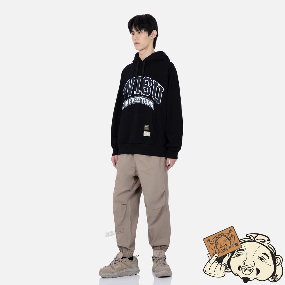 Men Evisu RETRO LOGO PRINT OVERSIZED HOODIE Noir | 319LGFYOB