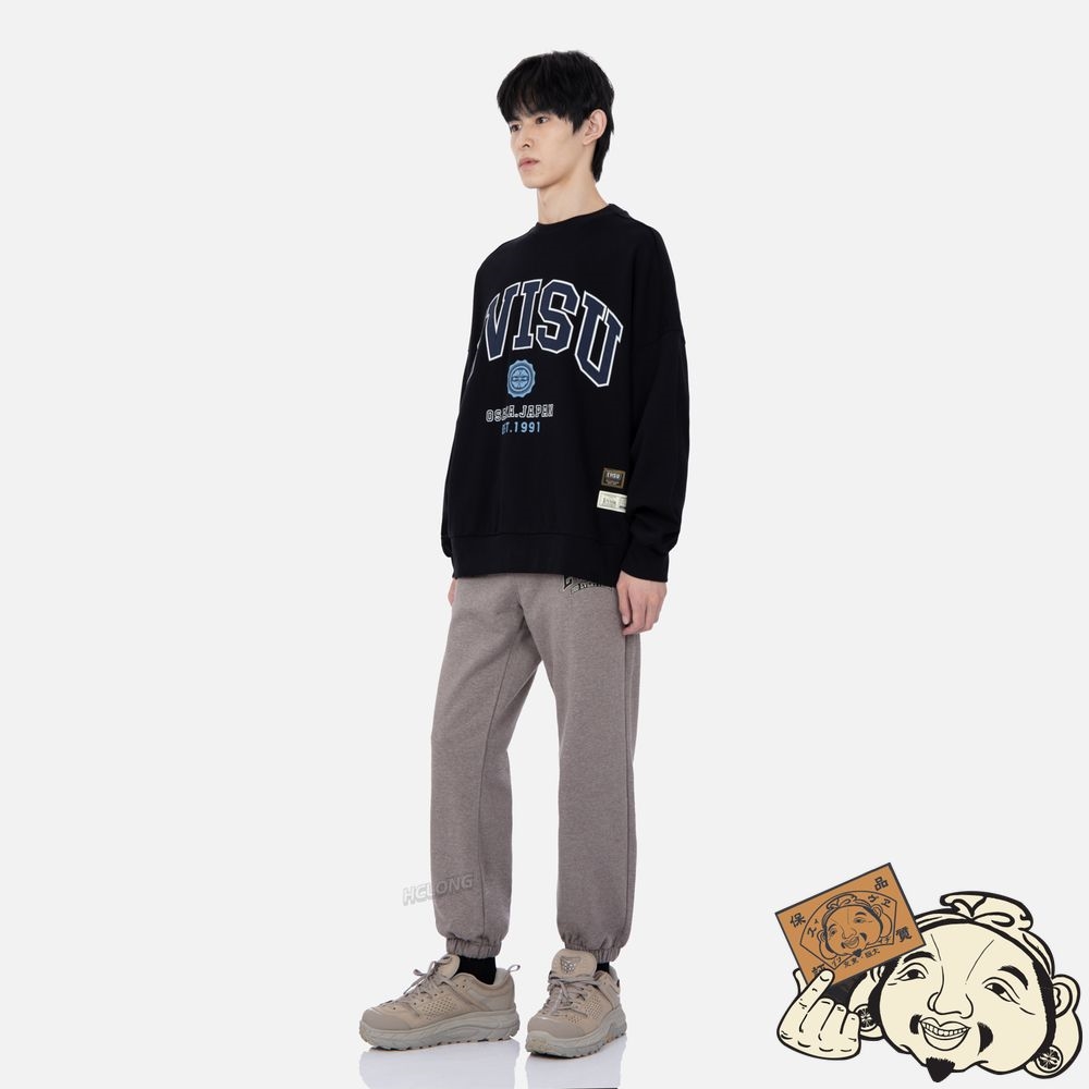 Men Evisu RETRO LOGO PRINT OVERSIZED SWEATSHIRT Noir | 403NLGKEV