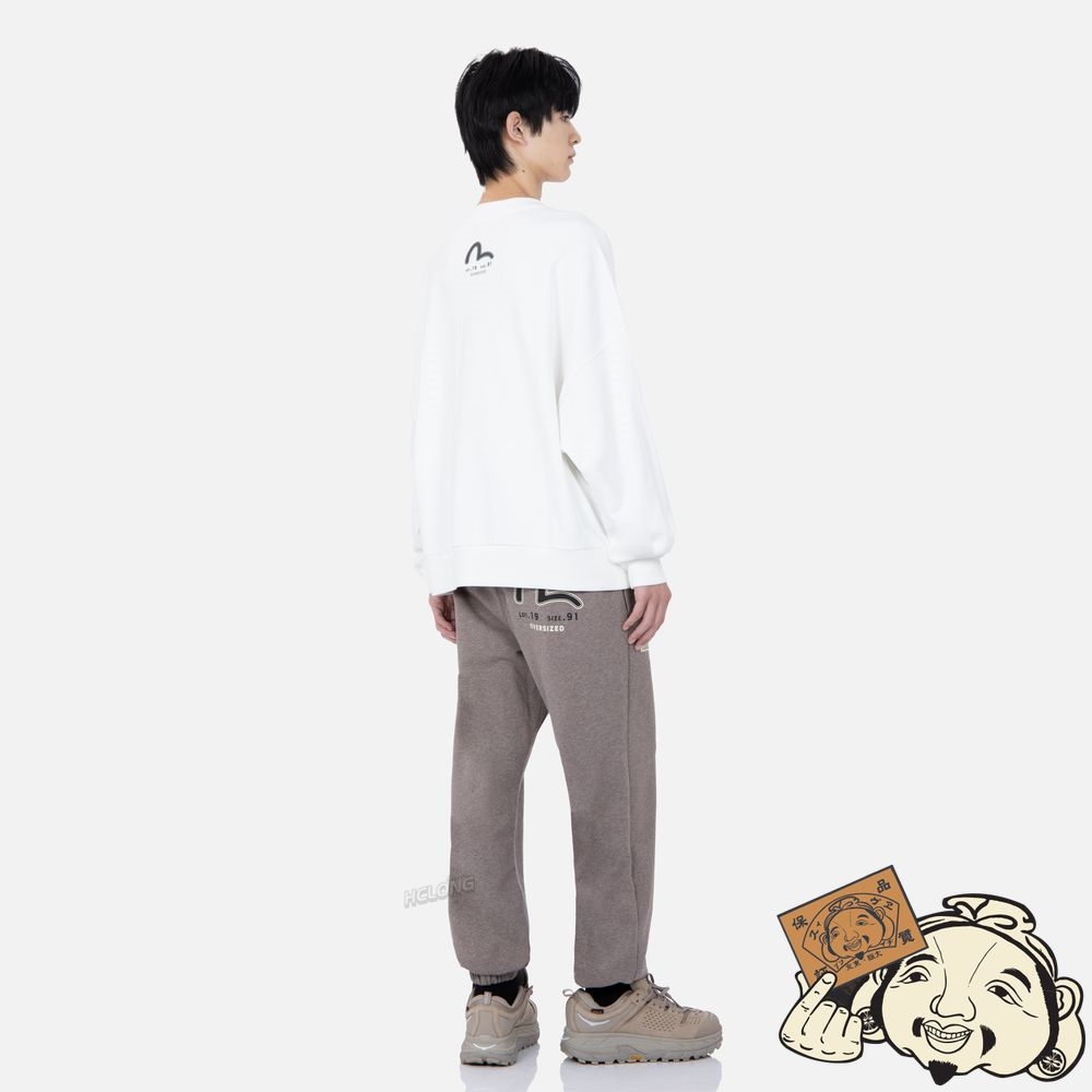 Men Evisu RETRO LOGO PRINT SWEATPANTS CHARCOAL | 268LCJDBH