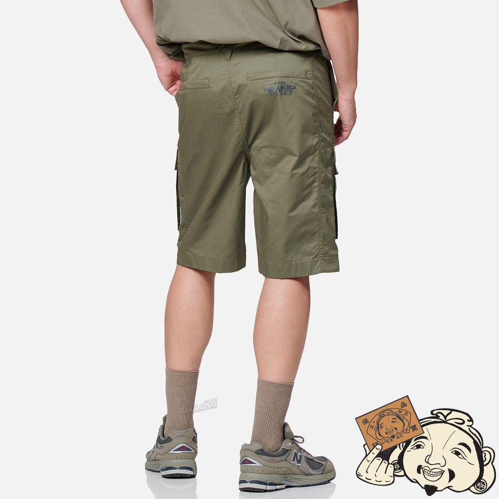 Men Evisu SEAGULL AND LOGO PRINT CARGO SHORTS Vert | 735EACUKY