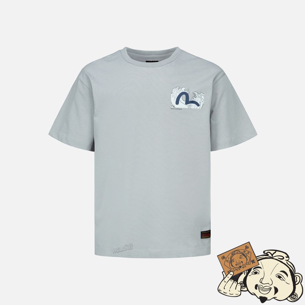 Men Evisu SEAGULL AND SAMURAI PRINT T-SHIRT Grise | 614IQCKBO