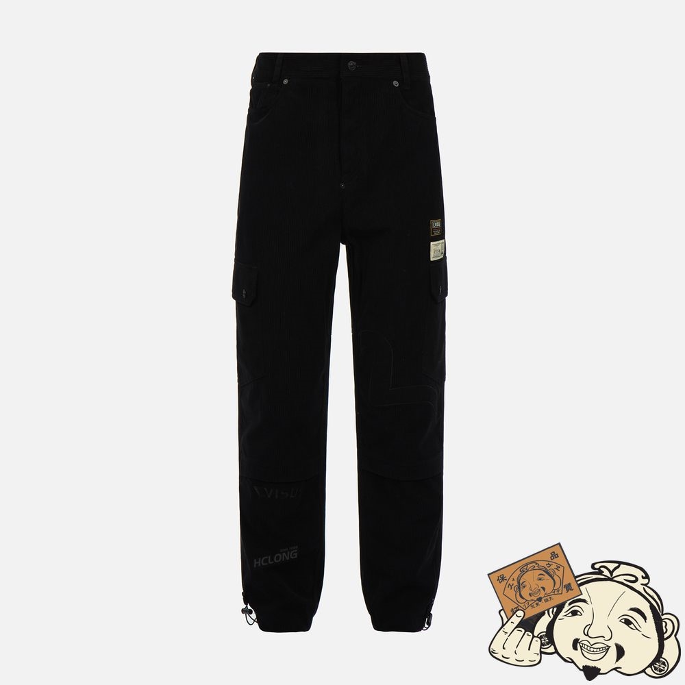 Men Evisu SEAGULL APPLIQUÉ PATCHWORK PANTS Noir | 619UZANPG