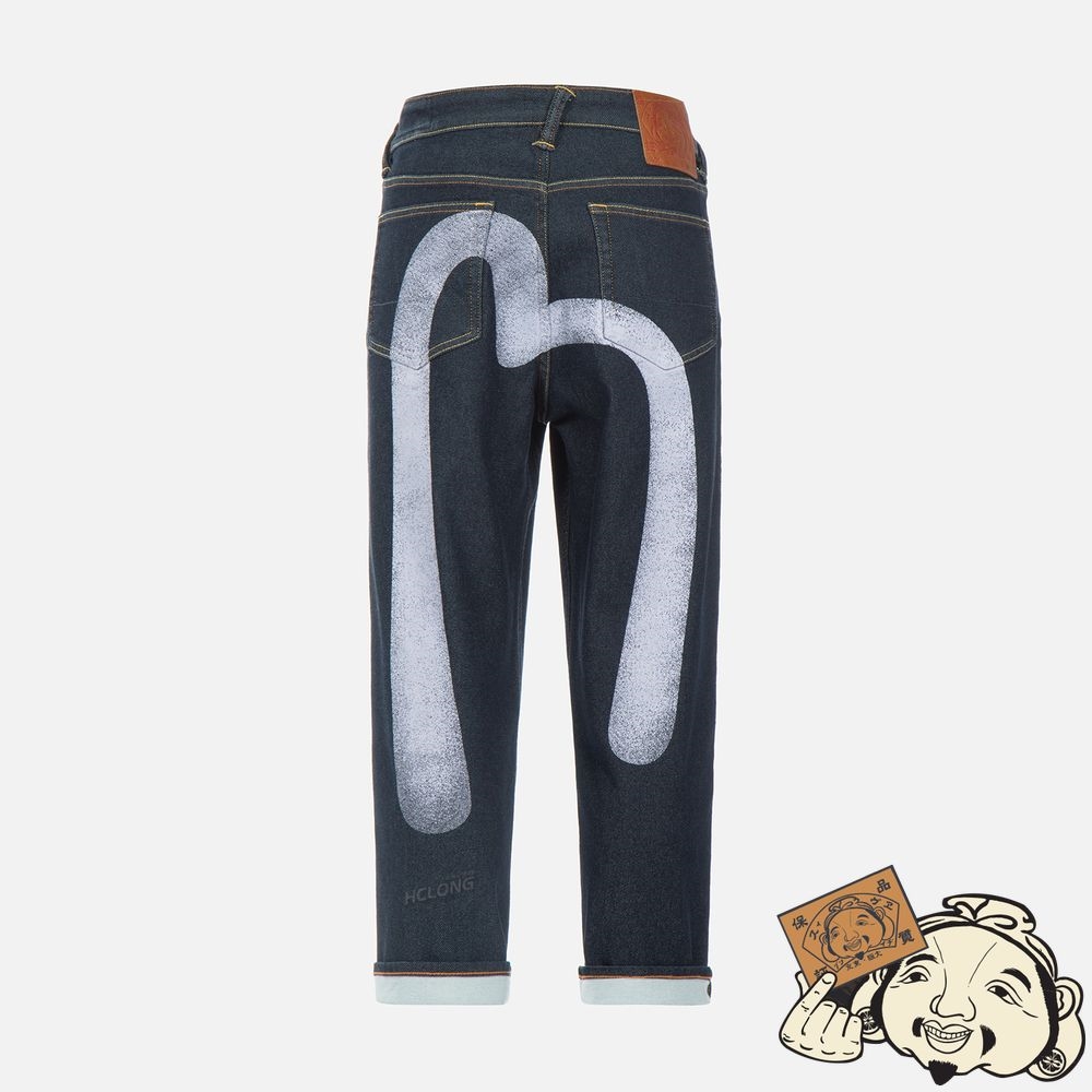 Men Evisu SEAGULL DAICOCK PRINT JEANS Indigo | 092SJICYH