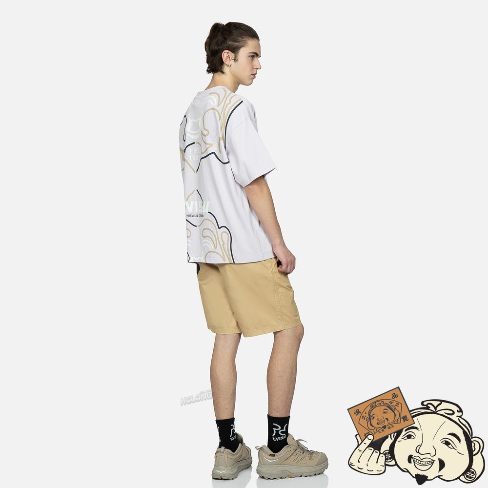 Men Evisu SEAGULL EMBROIDERY WOVEN SHORTS Beige | 805XHBOLI