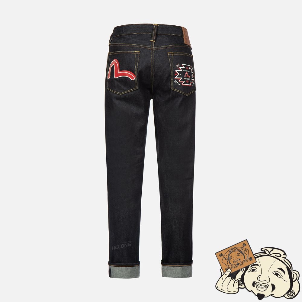 Men Evisu SEAGULL PRINT CARROT-FIT DENIM JEANS #2017 Indigo | 540UDXKLF