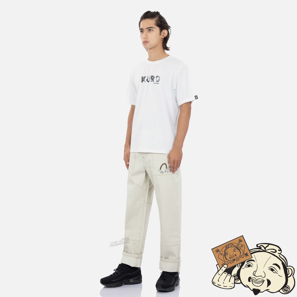 Men Evisu SEAGULL PRINT COLORBLOCK DENIM JEANS Beige | 910CEXBOH
