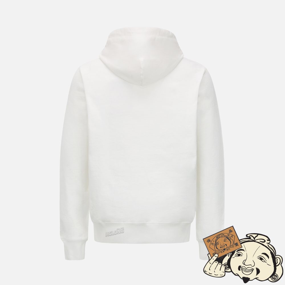 Men Evisu SEAGULL PRINT HOODED SWEATSHIRT Blanche | 429GWIEYL