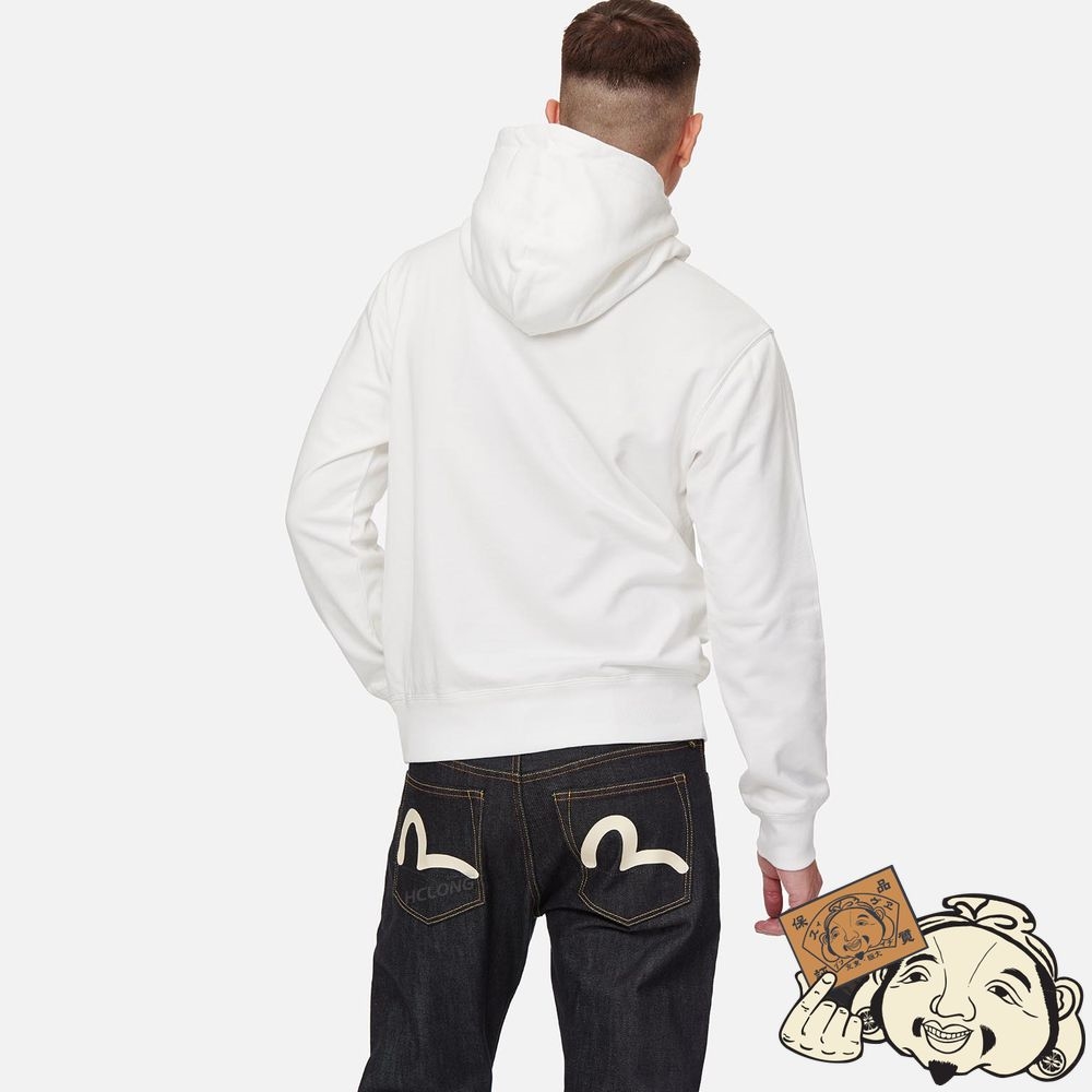 Men Evisu SEAGULL PRINT HOODIE Blanche | 207VEPRFC