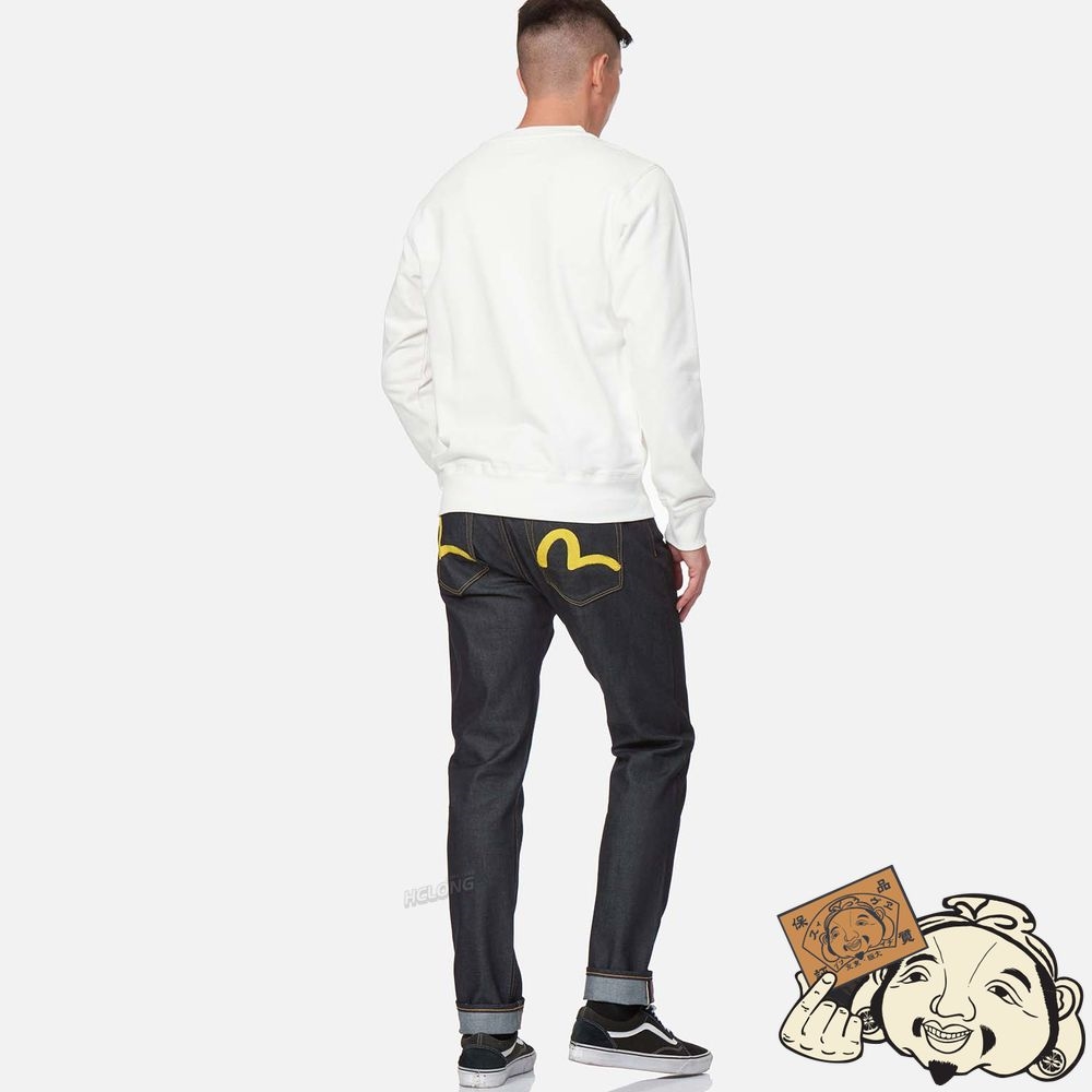 Men Evisu SEAGULL PRINT SWEATSHIRT Blanche | 638EJOBHP