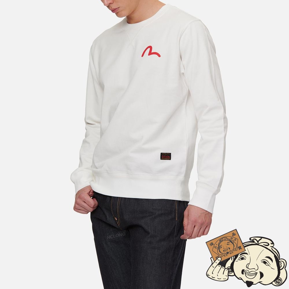Men Evisu SEAGULL PRINT SWEATSHIRT Blanche | 684RCXUBP