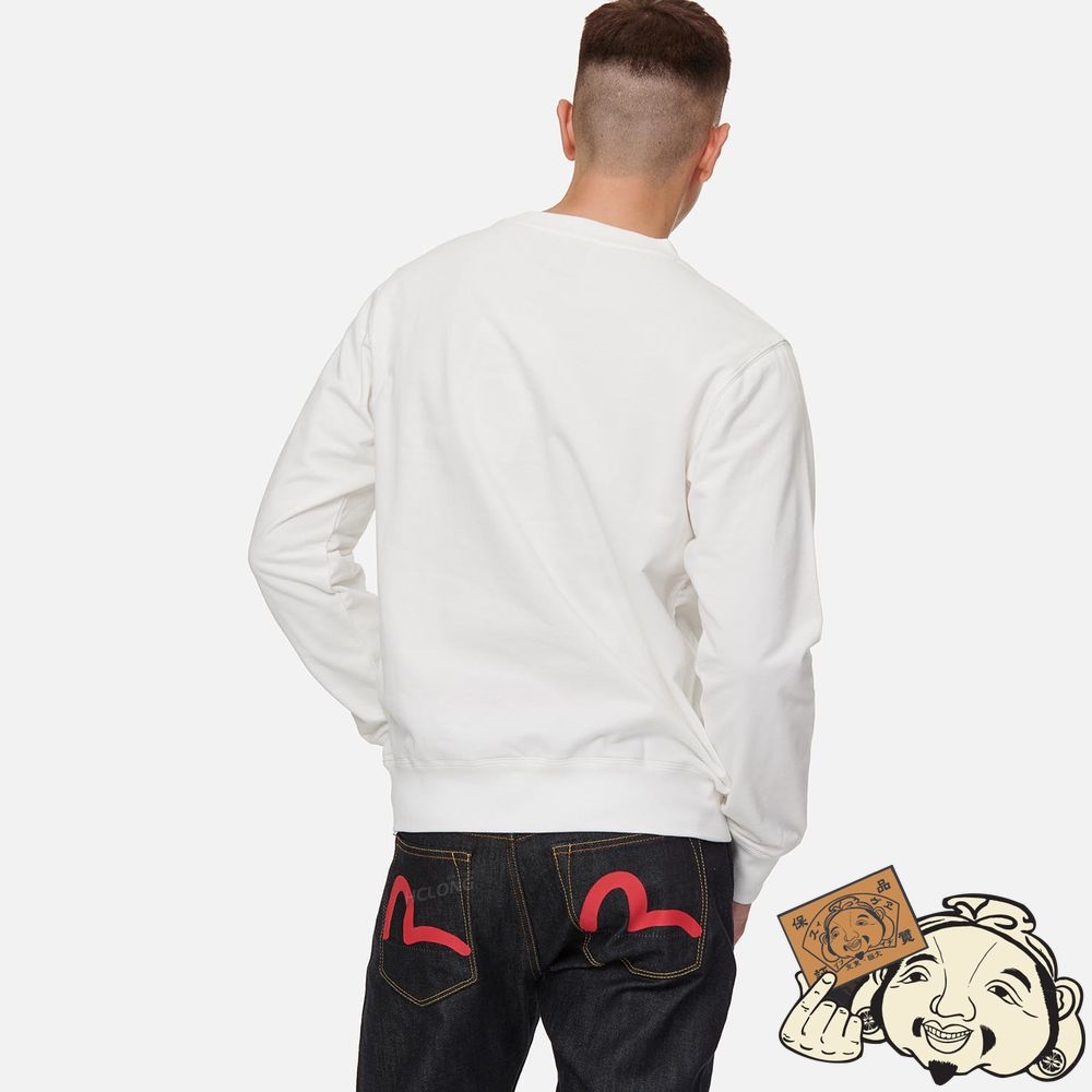 Men Evisu SEAGULL PRINT SWEATSHIRT Blanche | 684RCXUBP