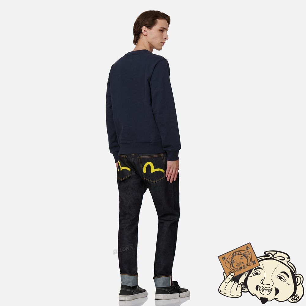Men Evisu SEAGULL PRINT SWEATSHIRT Bleu Marine | 829UWMQKX