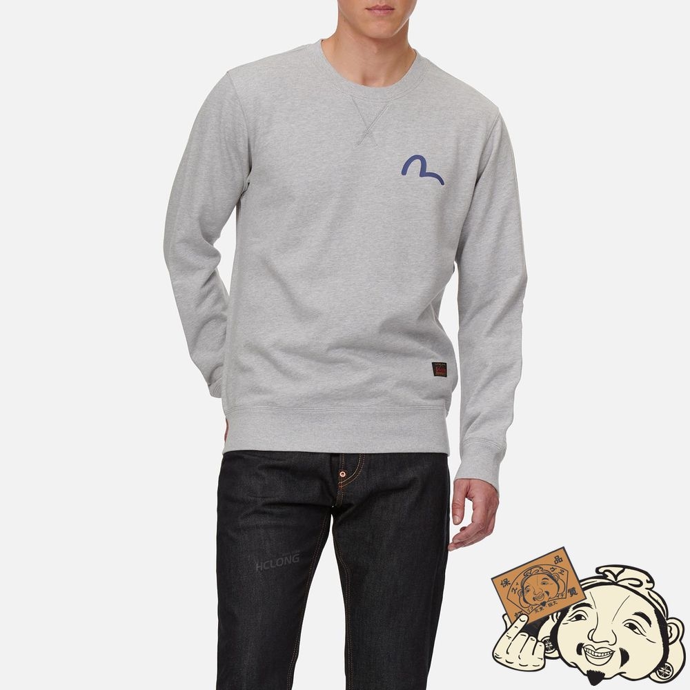 Men Evisu SEAGULL PRINT SWEATSHIRT Grise | 270ELCRJV
