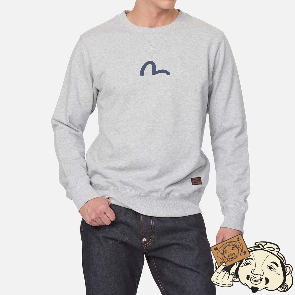 Men Evisu SEAGULL PRINT SWEATSHIRT Grise | 934AYMHNF