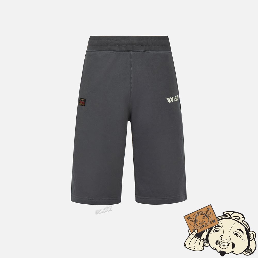 Men Evisu SEAGULL PRINT SWEAT SHORTS CHARCOAL | 129FHKTYM