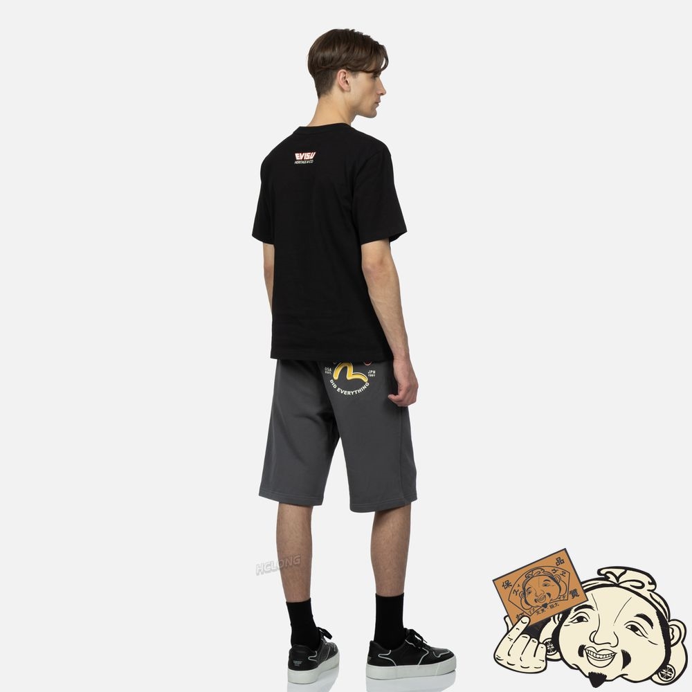Men Evisu SEAGULL PRINT SWEAT SHORTS CHARCOAL | 129FHKTYM