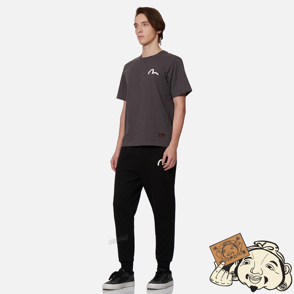 Men Evisu SEAGULL PRINT T-SHIRT CHARCOAL | 602RAUNFC