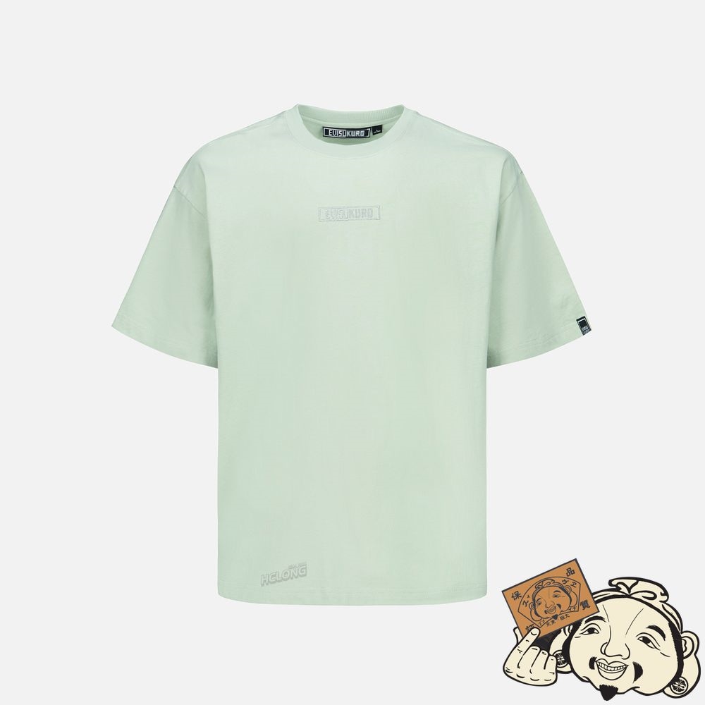 Men Evisu SLOGAN CALLIGRAPHY PRINT T-SHIRT Vert Clair | 876VTZQDR