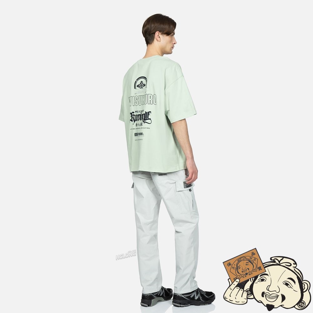 Men Evisu SLOGAN CALLIGRAPHY PRINT T-SHIRT Vert Clair | 876VTZQDR