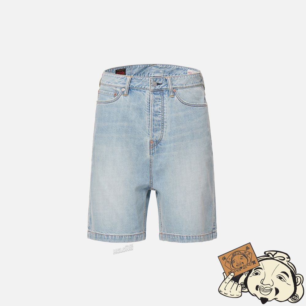 Men Evisu SLOGAN DAICOCK PRINT DENIM SHORTS Indigo | 129FWOZNV