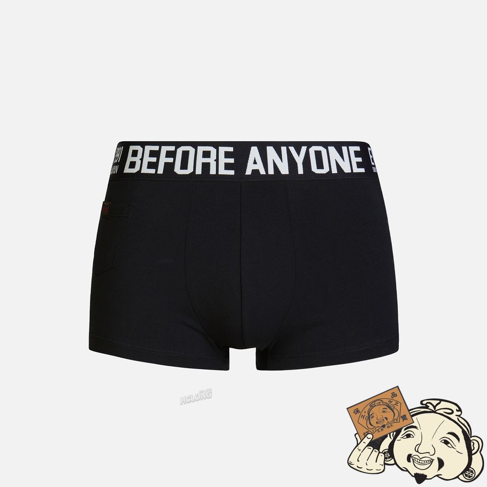 Men Evisu SLOGAN JACQUARD WAISTBAND TRUNKS Noir | 521XHRPSD