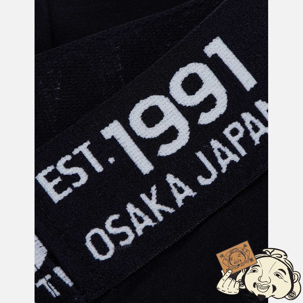 Men Evisu SLOGAN JACQUARD WAISTBAND TRUNKS Noir | 521XHRPSD