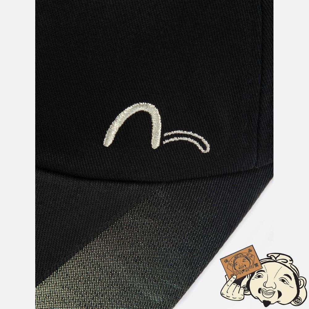 Men Evisu SPRAY PRINT BASEBALL CAP Noir | 436IHQNXO