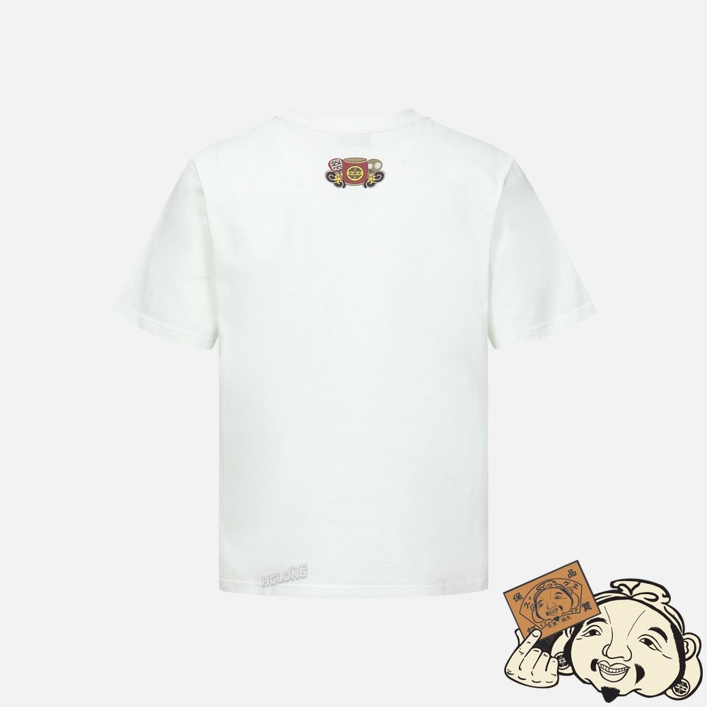 Men Evisu TAIKO DARUMA SEAGULL PRINT T-SHIRT Blanche | 285BNIKXH