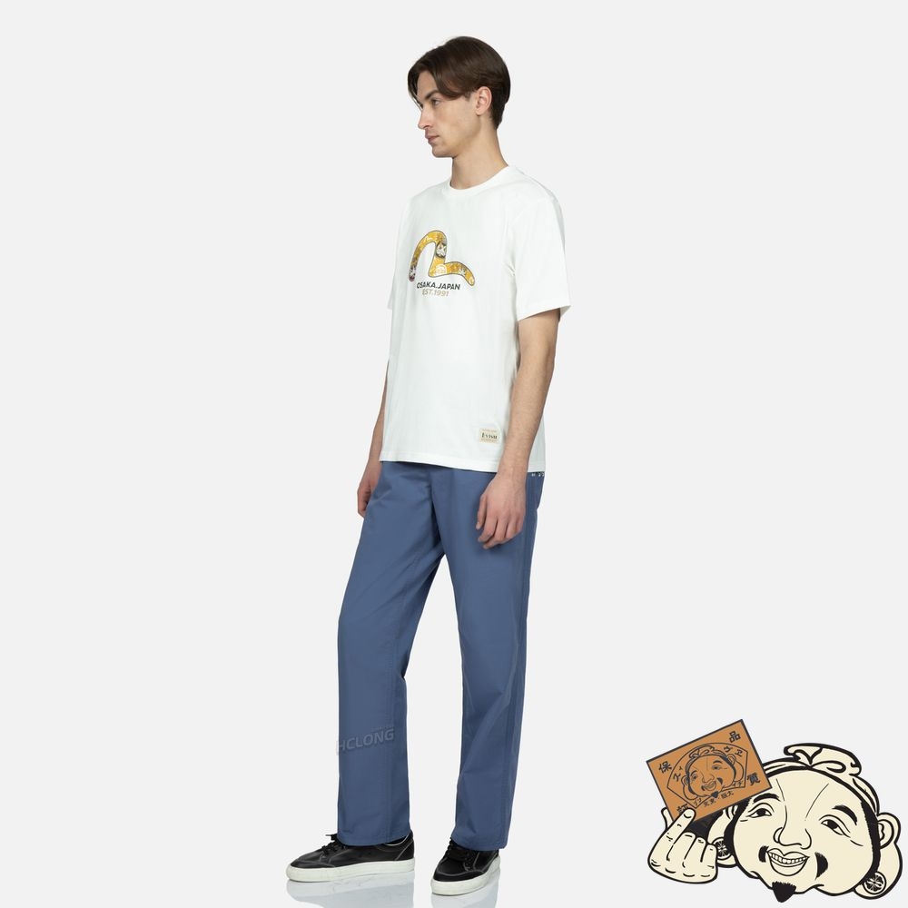 Men Evisu TAIKO DARUMA SEAGULL PRINT T-SHIRT Blanche | 285BNIKXH