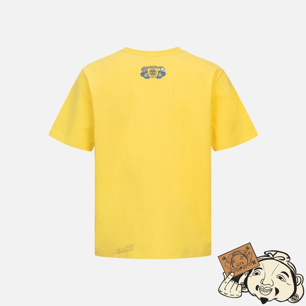 Men Evisu TAIKO DARUMA SEAGULL PRINT T-SHIRT Jaune | 357TCGQHA