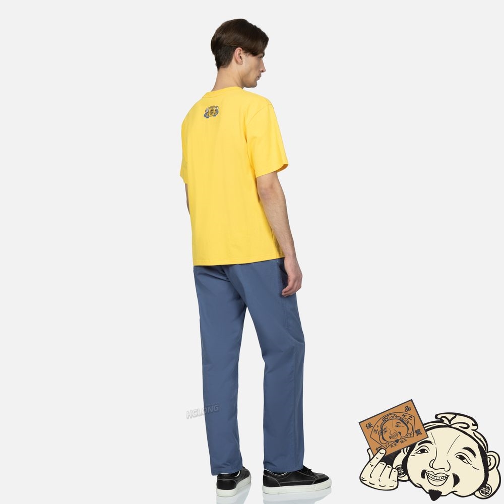 Men Evisu TAIKO DARUMA SEAGULL PRINT T-SHIRT Jaune | 357TCGQHA
