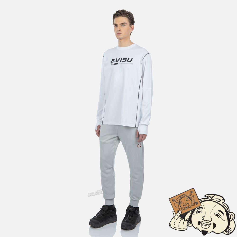 Men Evisu TAPE SEAM POCKET SWEATPANTS Grise | 039OIURQN