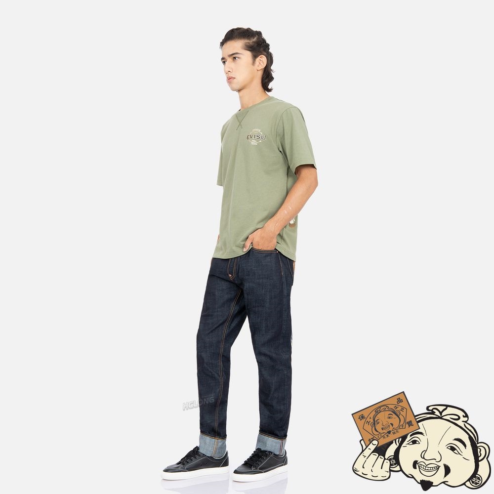 Men Evisu TATTOO KOI DAICOCK PRINT T-SHIRT Vert | 385AJTCGP