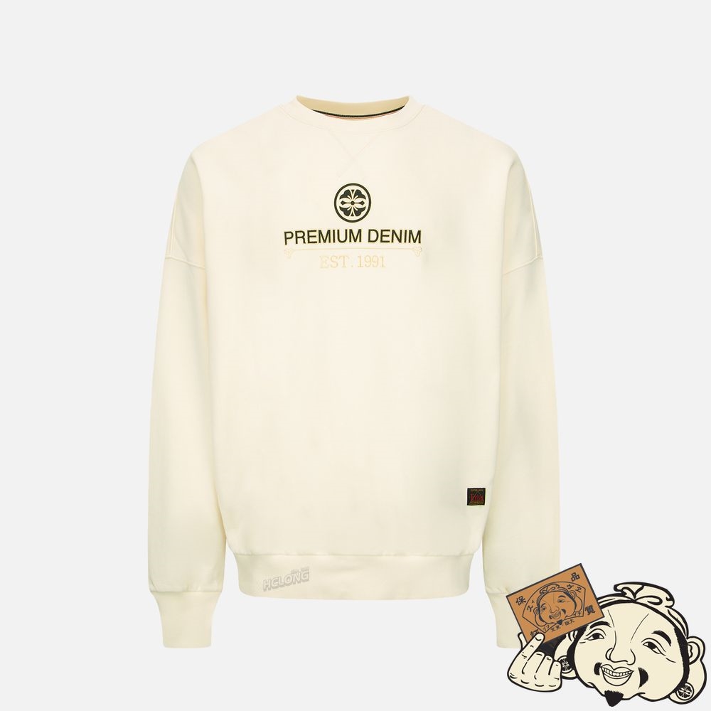 Men Evisu TATTOO KOI DUO PRINT SWEATSHIRT Beige | 645ARFEJN