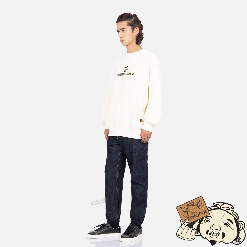 Men Evisu TATTOO KOI DUO PRINT SWEATSHIRT Beige | 645ARFEJN