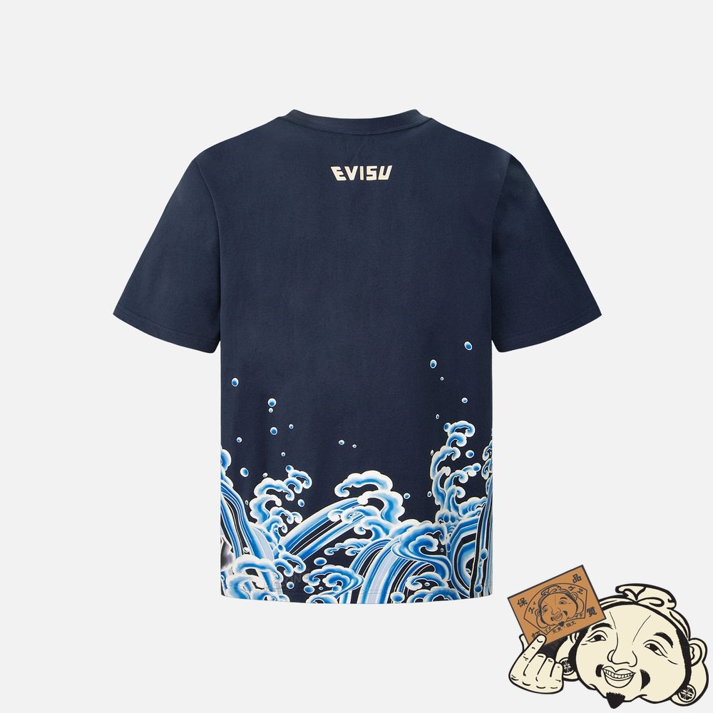 Men Evisu TATTOO WAVES GRAPHIC PRINT T-SHIRT | 247JNGQKV