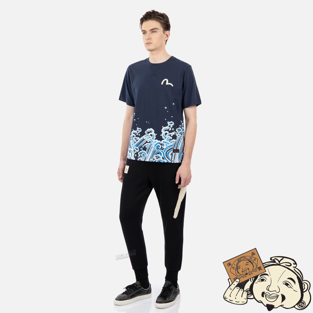 Men Evisu TATTOO WAVES GRAPHIC PRINT T-SHIRT | 247JNGQKV