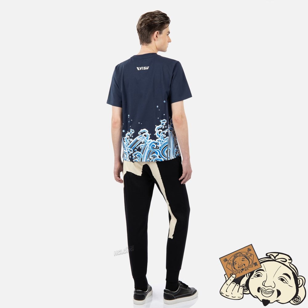 Men Evisu TATTOO WAVES GRAPHIC PRINT T-SHIRT | 247JNGQKV